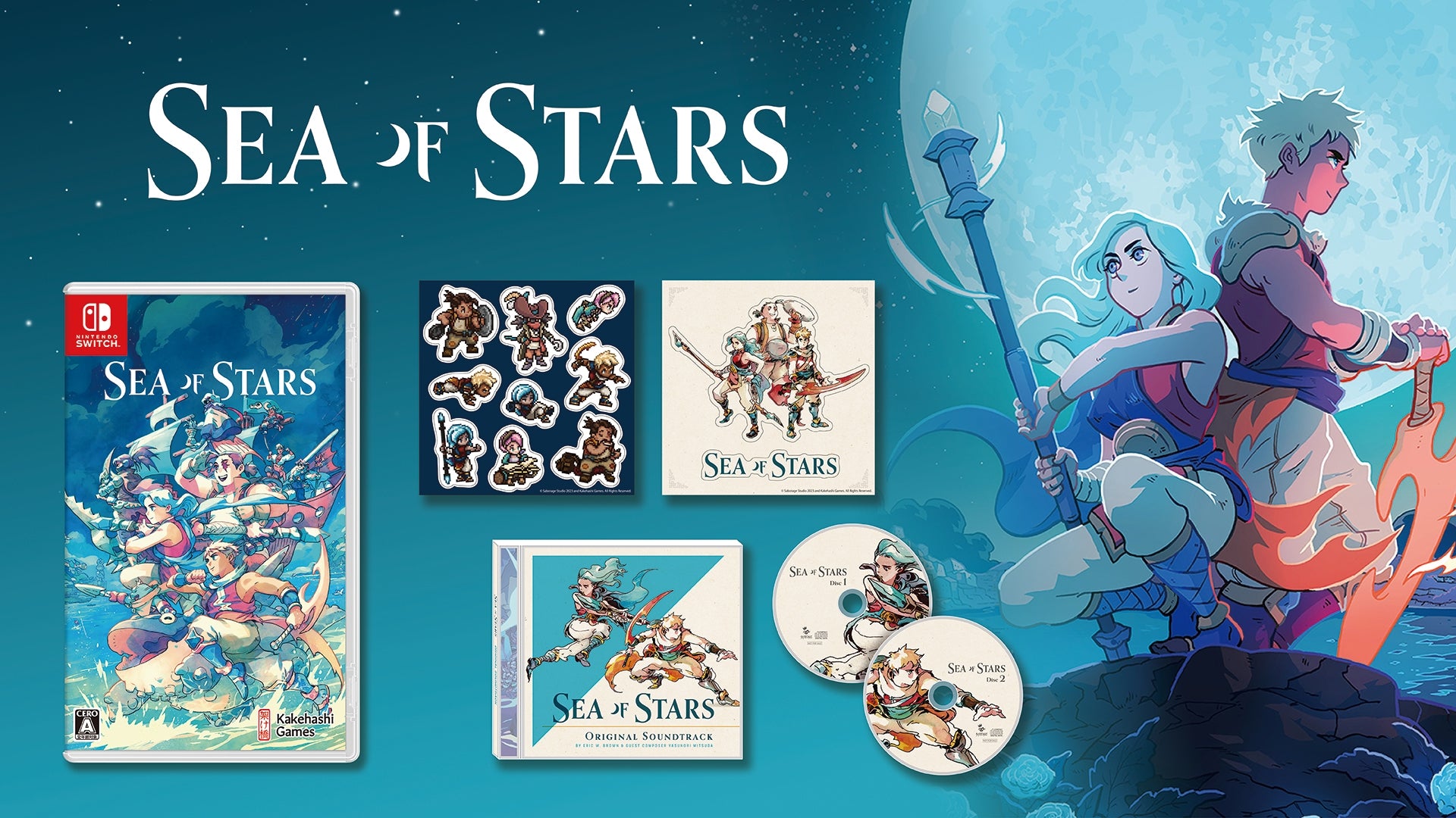 SEA OF STARS COLLECTOR EDITION SWITCH - ORIGINAL SOUNDTRACK 2 CDS - 2 TYPES OF STICKER SHEETS