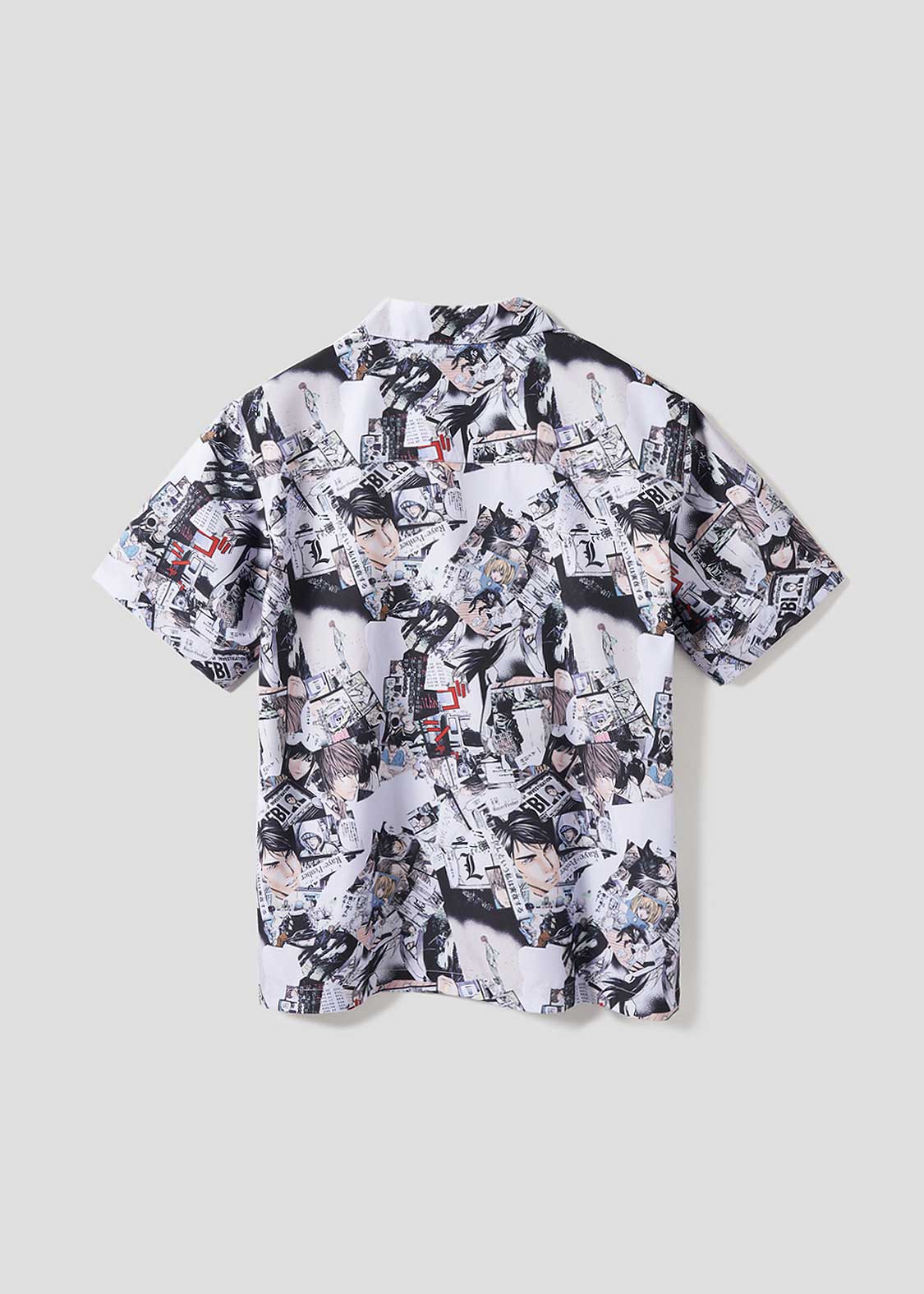 Death Note Graniph - Memory Pattern Big silhouette open collar shirt