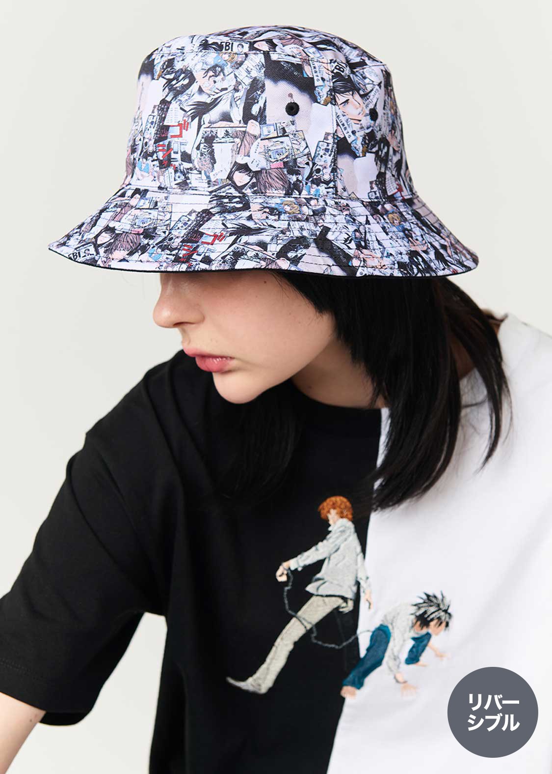 Death Note Graniph - Memory Pattern Reversible Bucket Hat