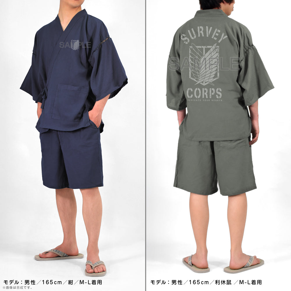 伊勢丹 - kishidamiki 19aw shirring sleeve navy Attack on Titan - Survey Corps Jinbei (2 Types) [Pre-Order Sep