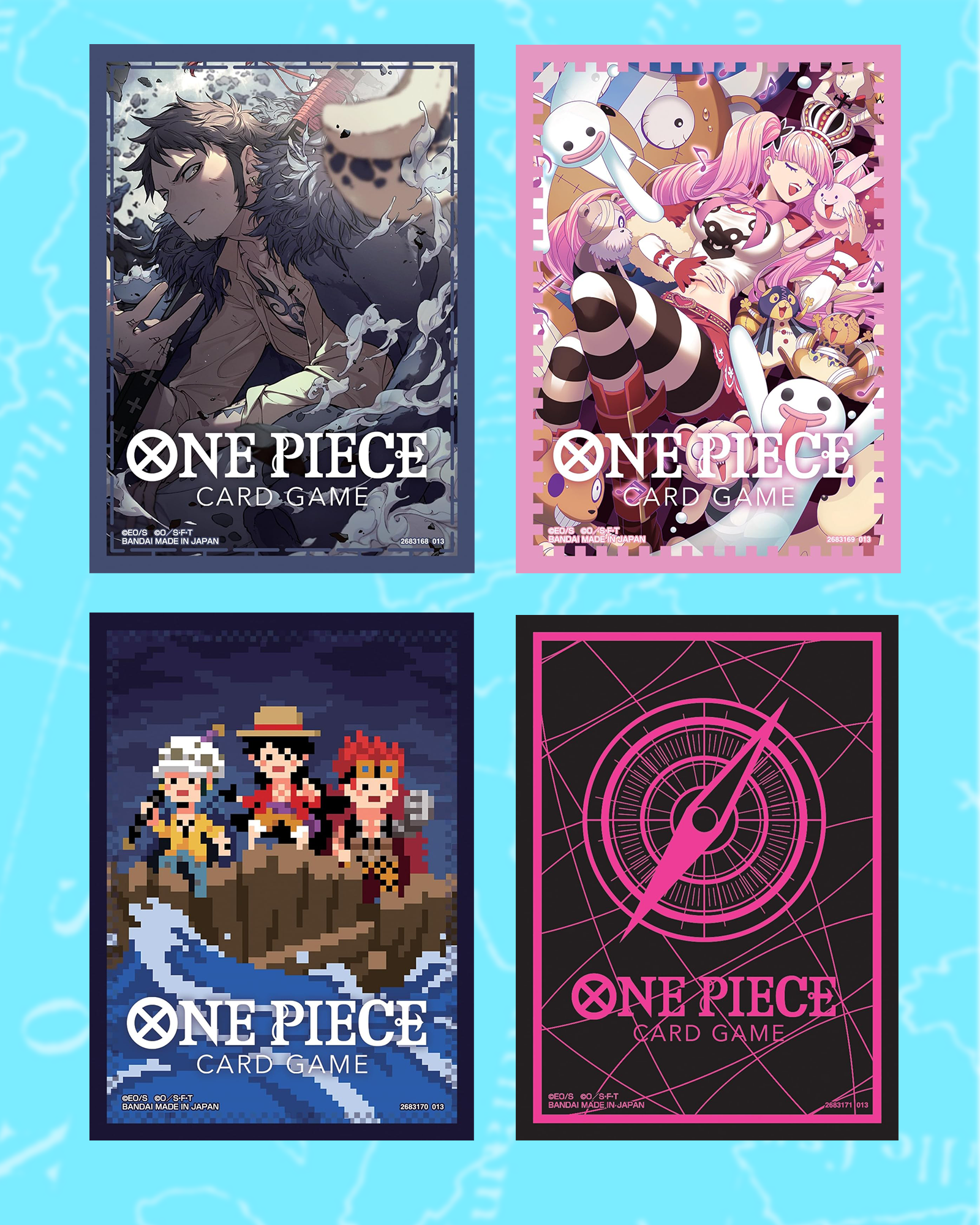 BANDAI ONE PIECE CARD GAME - OFFICIAL CARD SLEEVE LIMITED 6 - 4 Pcs SE JumpIchiban BANDAI ONE PIECE CARD GAME - OFFICIAL CARD SLEEVE LIMITED 6 - 4 Pcs SE JumpIchiban