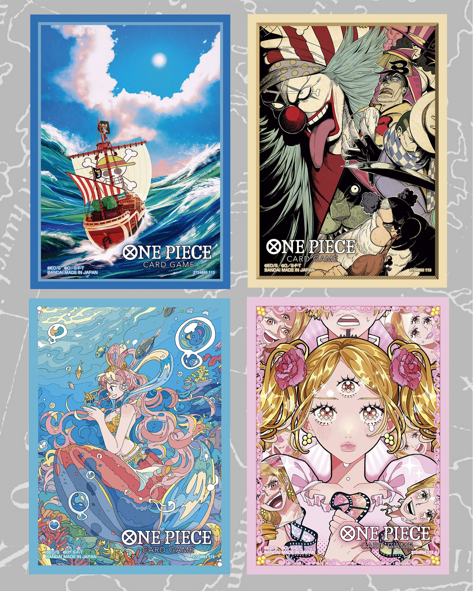 BANDAI ONE PIECE CARD GAME - OFFICIAL CARD SLEEVE LIMITED EDITION 4 Pc JumpIchiban BANDAI ONE PIECE CARD GAME - OFFICIAL CARD SLEEVE LIMITED EDITION 4 Pc JumpIchiban