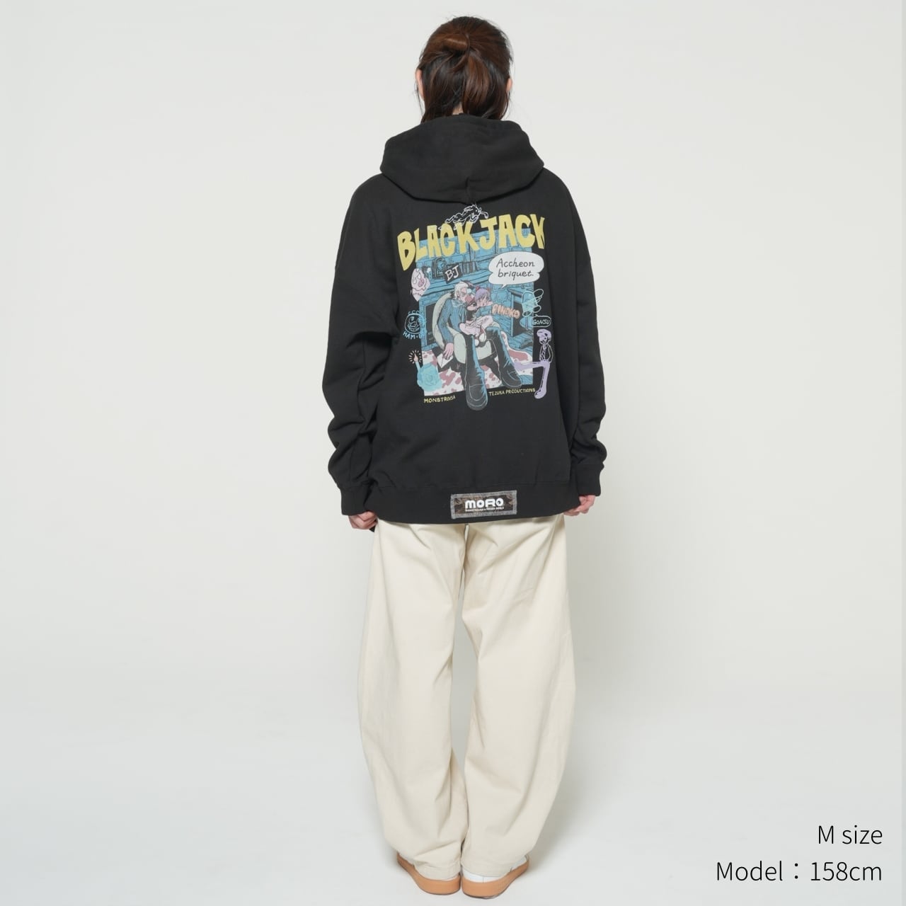 Black Jack Tezuka World x Monstrousa Collaboration - Shishu Box Hoodie Black Jack" feat. KANA SUZUKI