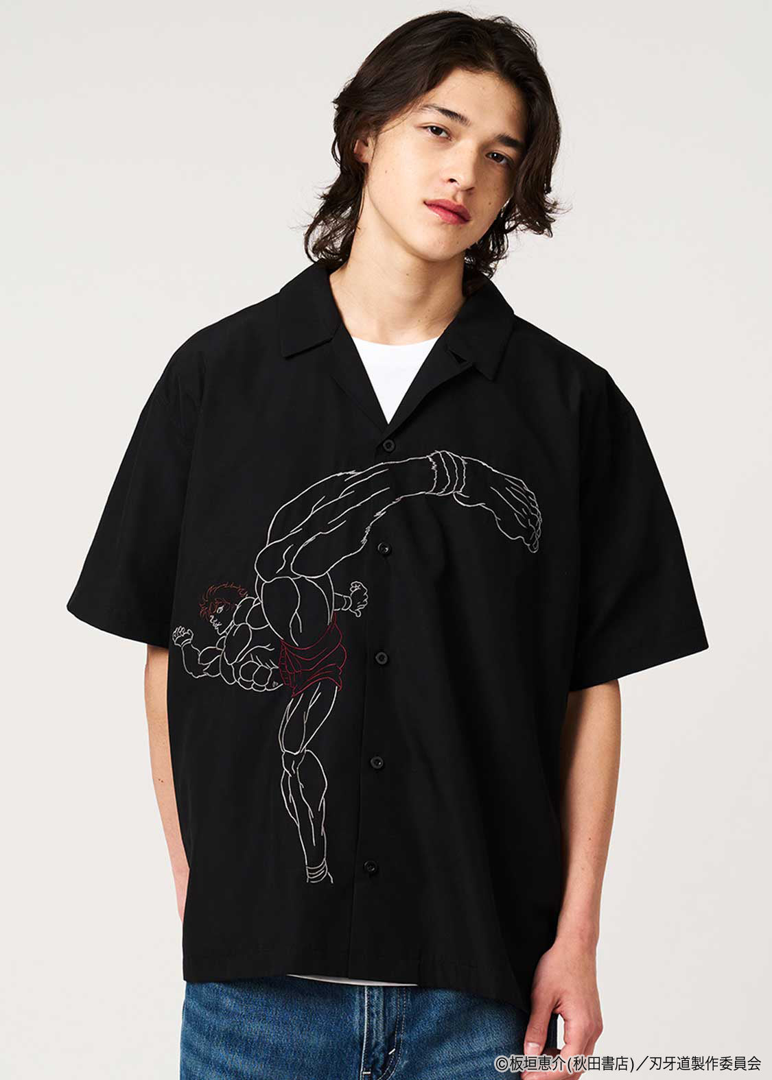 Baki the Grappler: The Invicible Samurai x Graniph Fashion Collection - Baki Hanma Open Collar T-Shirt