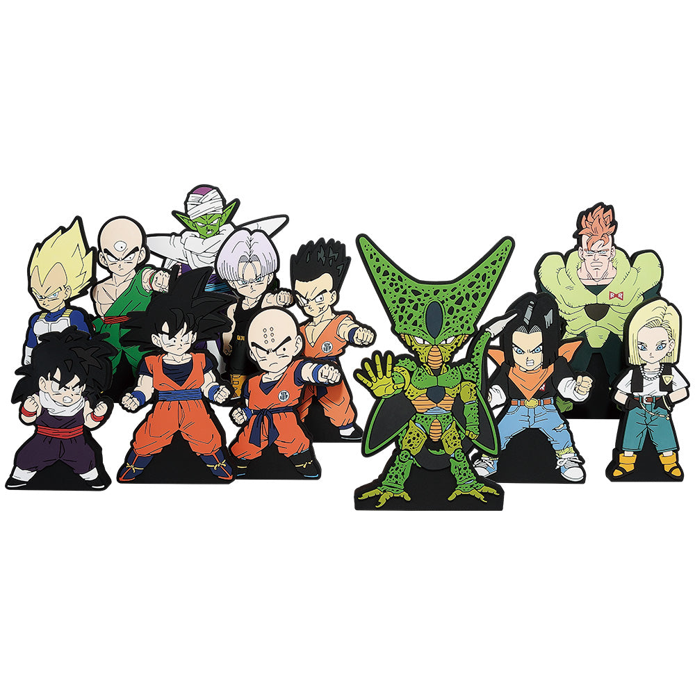 DRAGON BALL FIGURE ICHIBAN KUJI - DUEL TO THE FUTURE!! - F PRIZE - RUBBER STAND FULL SET 12 Pcs