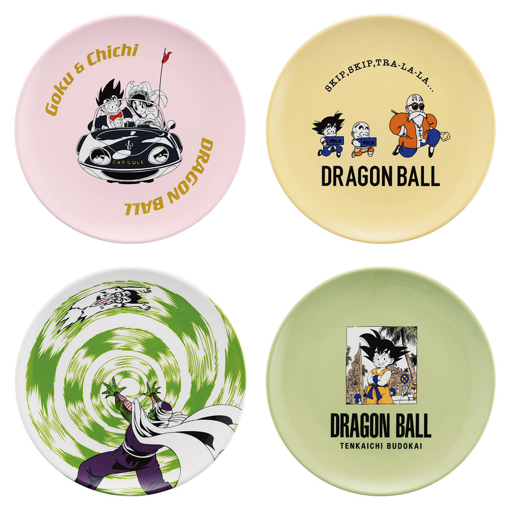 DRAGON BALL ICHIBAN KUJI - EX FIERCE BATTLE!! TENKAICHI BUDOKAI - H PRIZE- ROUND PLATE FULL SET 4 Pcs