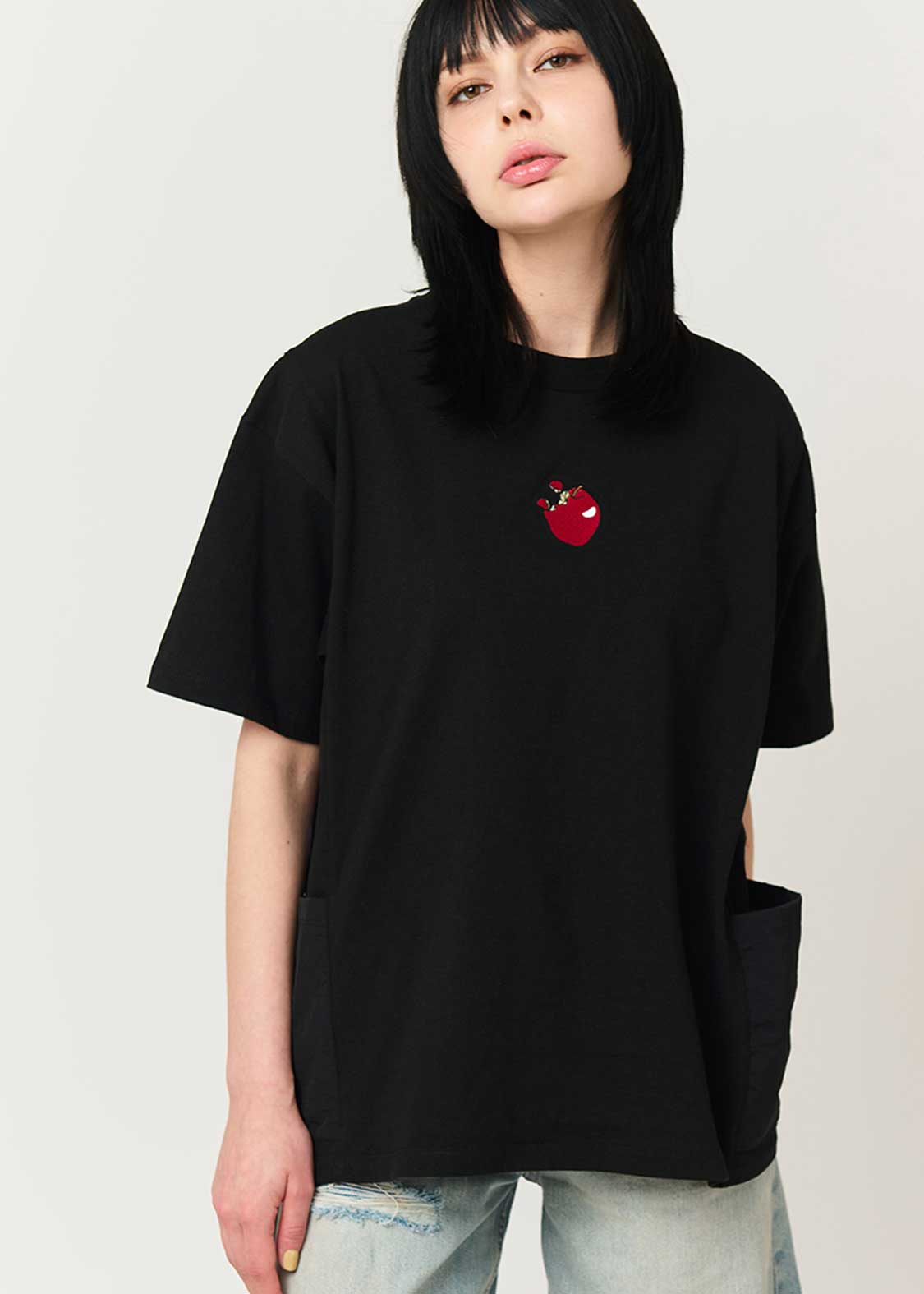 Death Note Graniph - Potato chips Side pocket big silhouette T-shirt