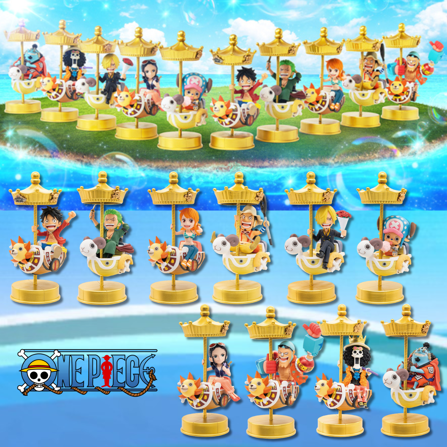 One Piece World Collectible Figure Toei Animation Collection Mugiwara Store - Merry & Sunny Go Round! (10 Types)