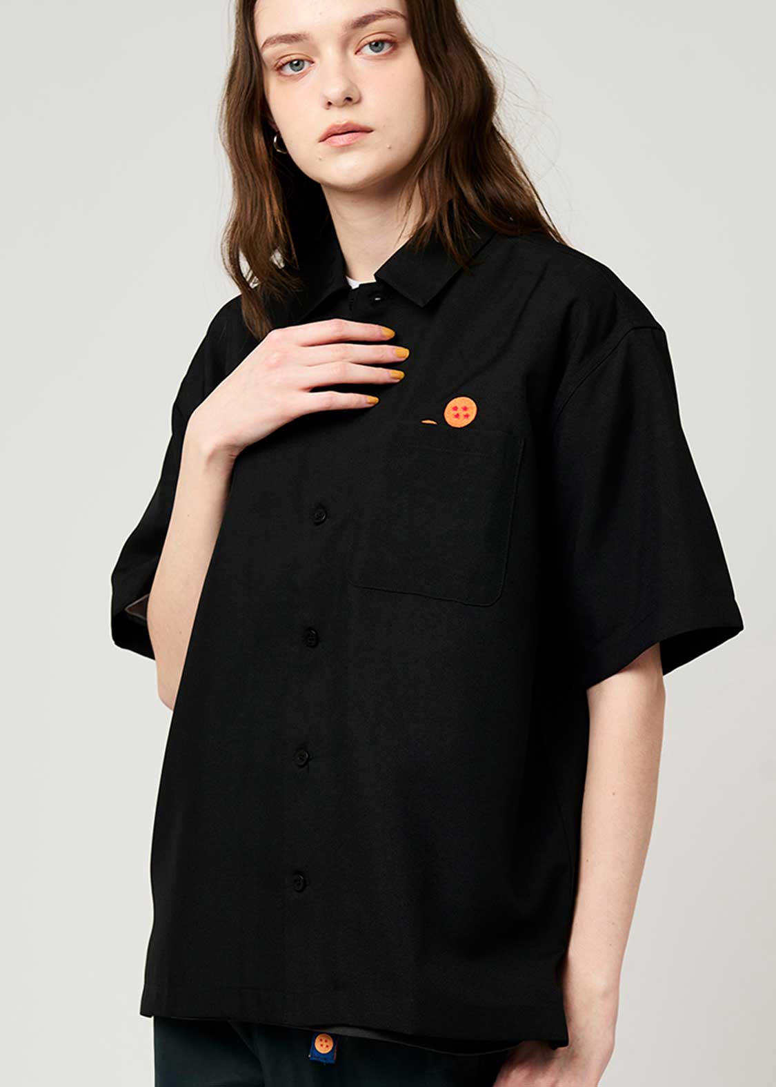 Dragon Ball Z Graniph Collection Collaboration Clothing - DRAGON BALL Logo Big Silhouette Politoro Short Sleeve Shirt