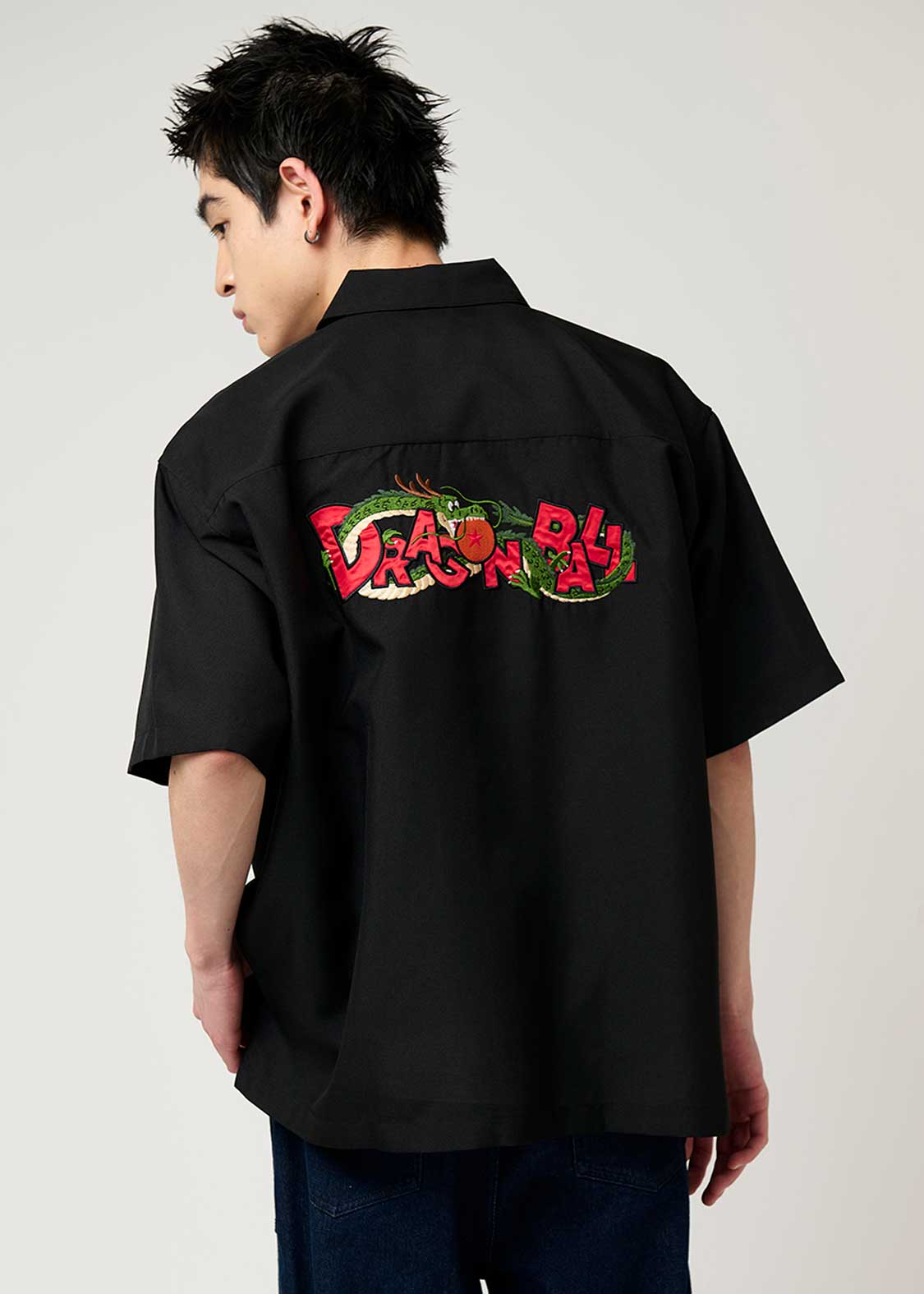 Dragon Ball Z Graniph Collection Collaboration Clothing - DRAGON BALL Logo Big Silhouette Politoro Short Sleeve Shirt