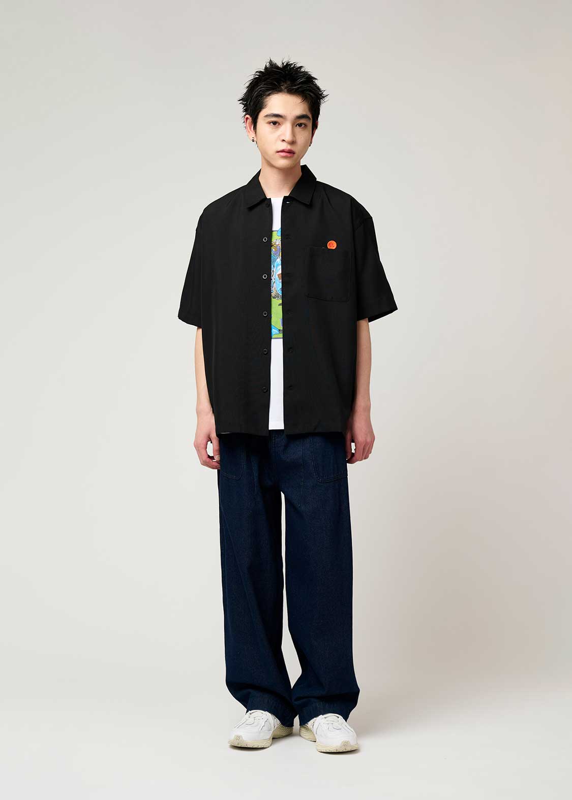 Dragon Ball Z Graniph Collection Collaboration Clothing - DRAGON BALL Logo Big Silhouette Politoro Short Sleeve Shirt