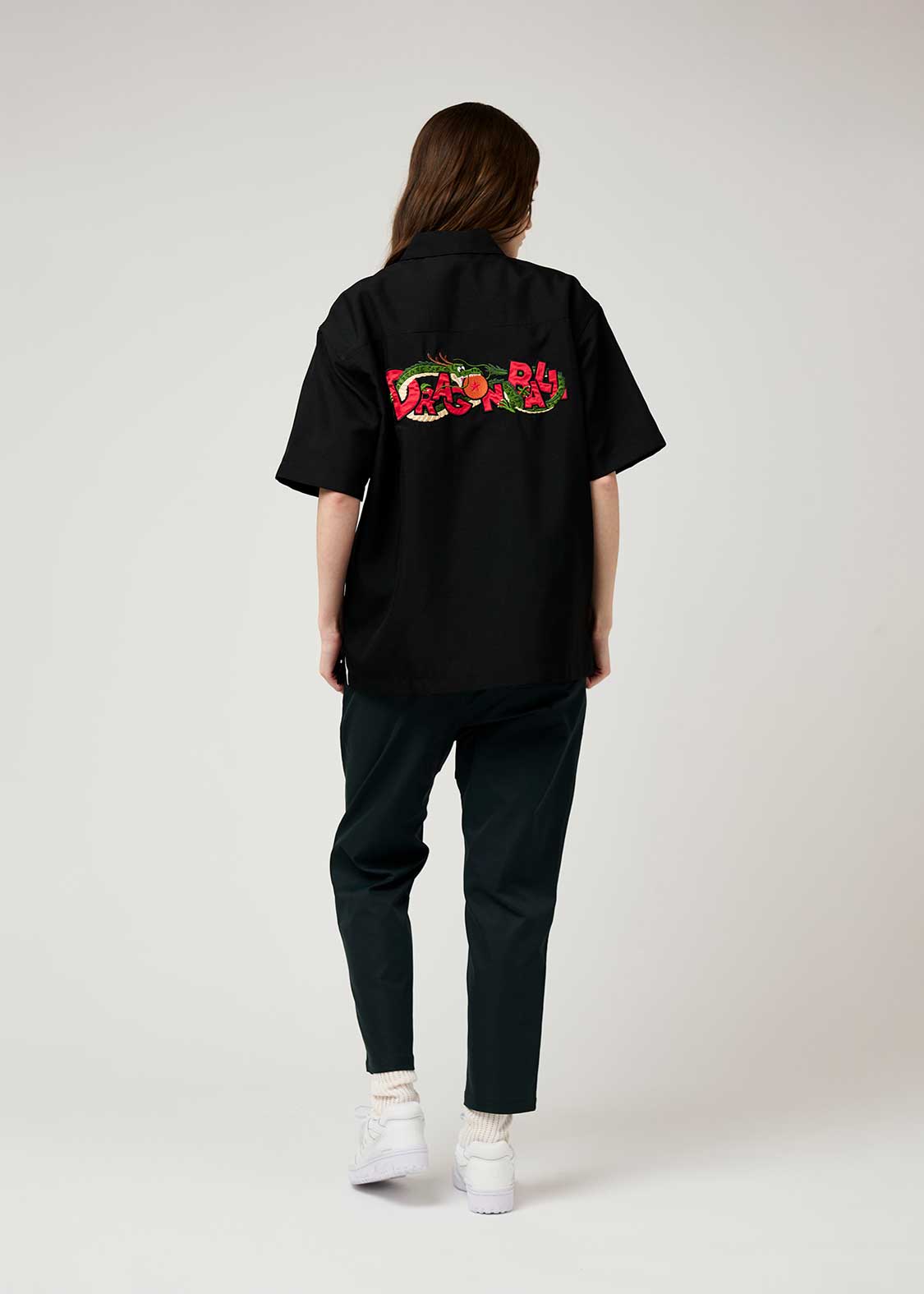 Dragon Ball Z Graniph Collection Collaboration Clothing - DRAGON BALL Logo Big Silhouette Politoro Short Sleeve Shirt
