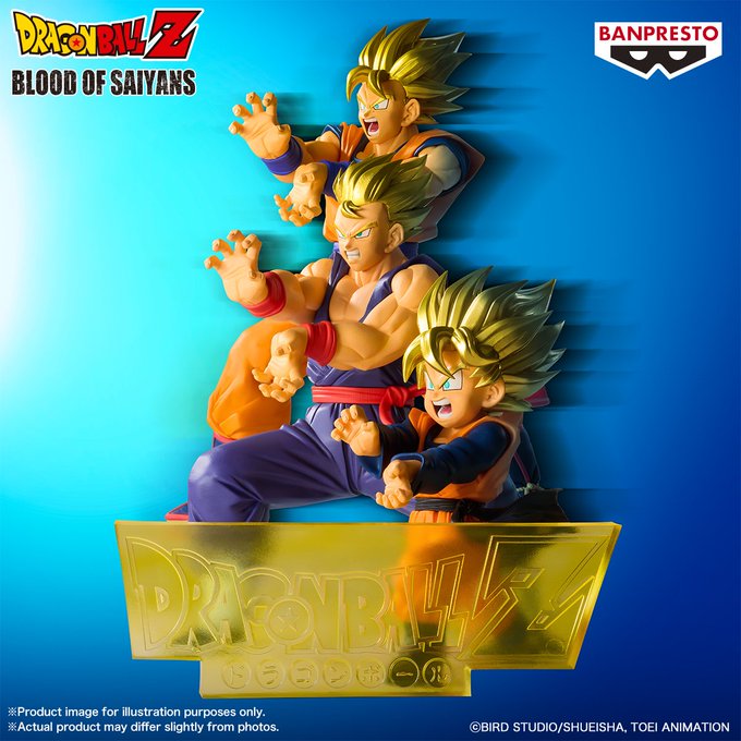 Dragon Ball Z Blood of Saiyans - Complete Set of 3 Figures and Logo Stand