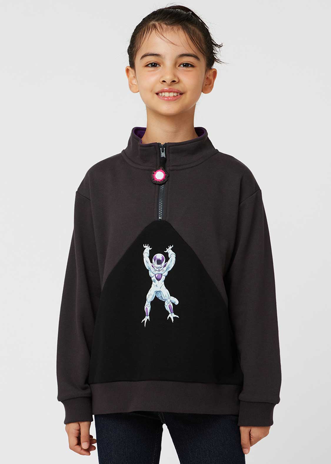 Dragon Ball Z Graniph Collection Collaboration Clothing - Frieza VS Super Saiyan Kids fleece half zip sweatshirt