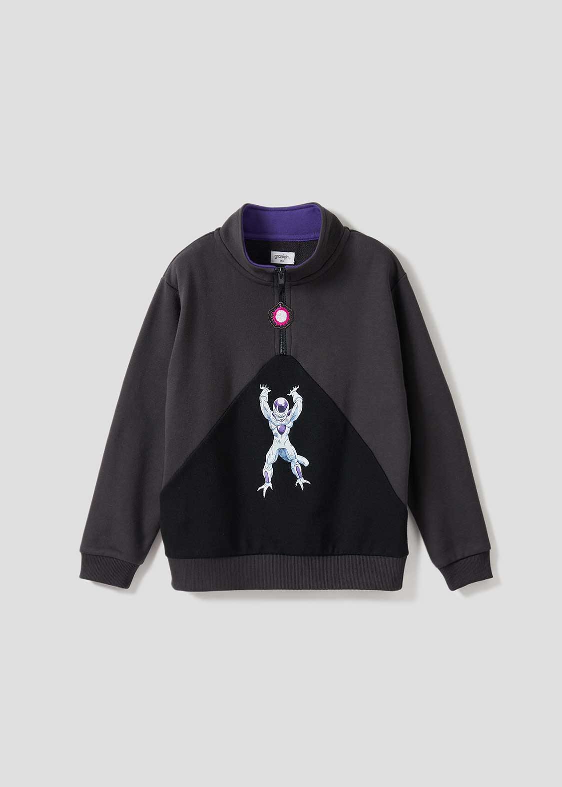 Dragon Ball Z Graniph Collection Collaboration Clothing - Frieza VS Super Saiyan Kids fleece half zip sweatshirt