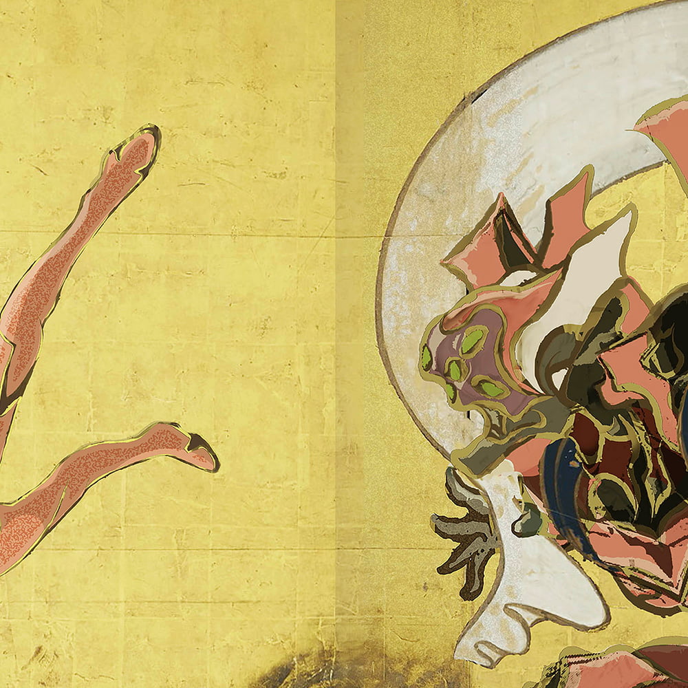 Evangelion x Ukiyoe - Folding Screen Fujin Unit-08/ Mari