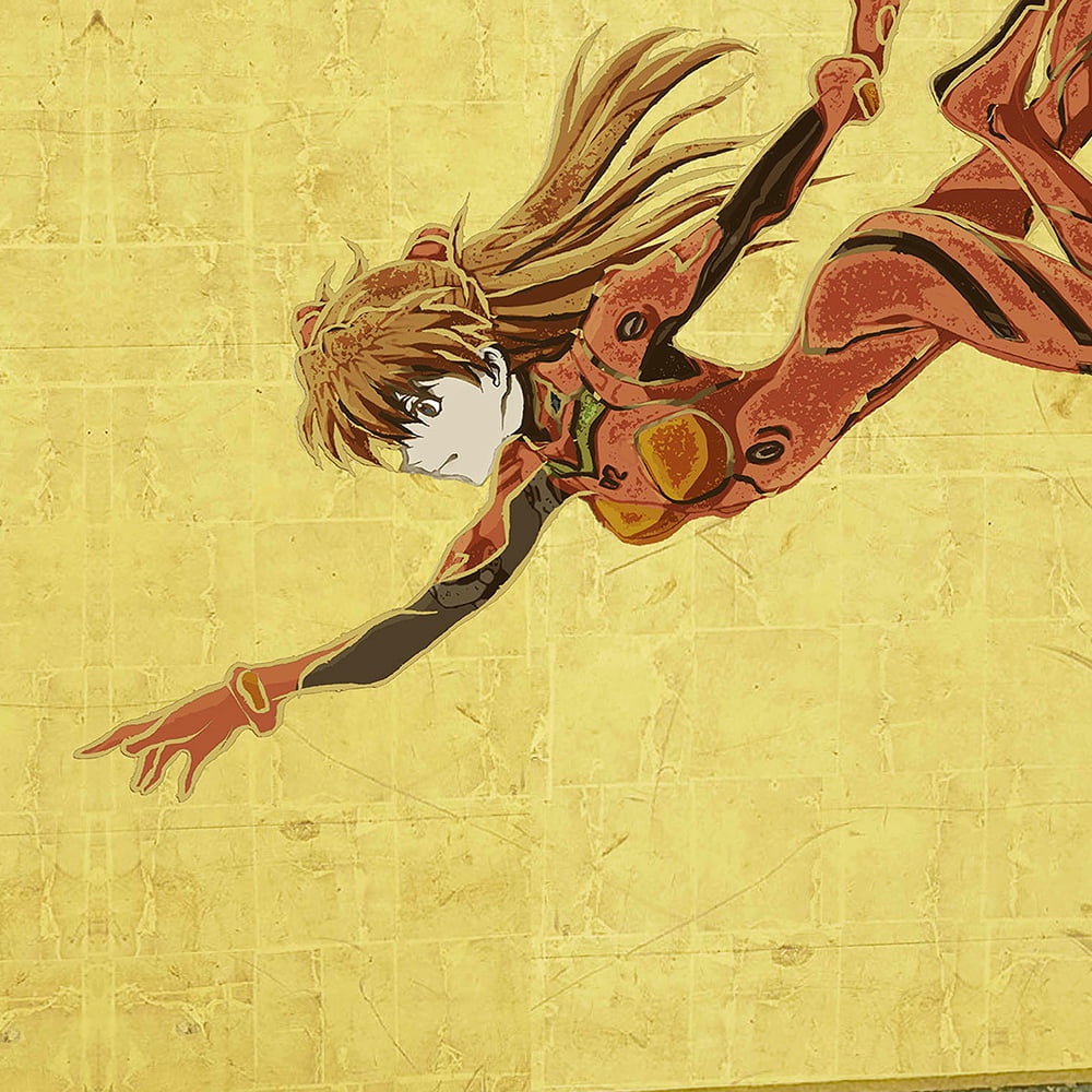 Evangelion x Ukiyoe - Folding Screen Fujin Unit 02 / Asuka