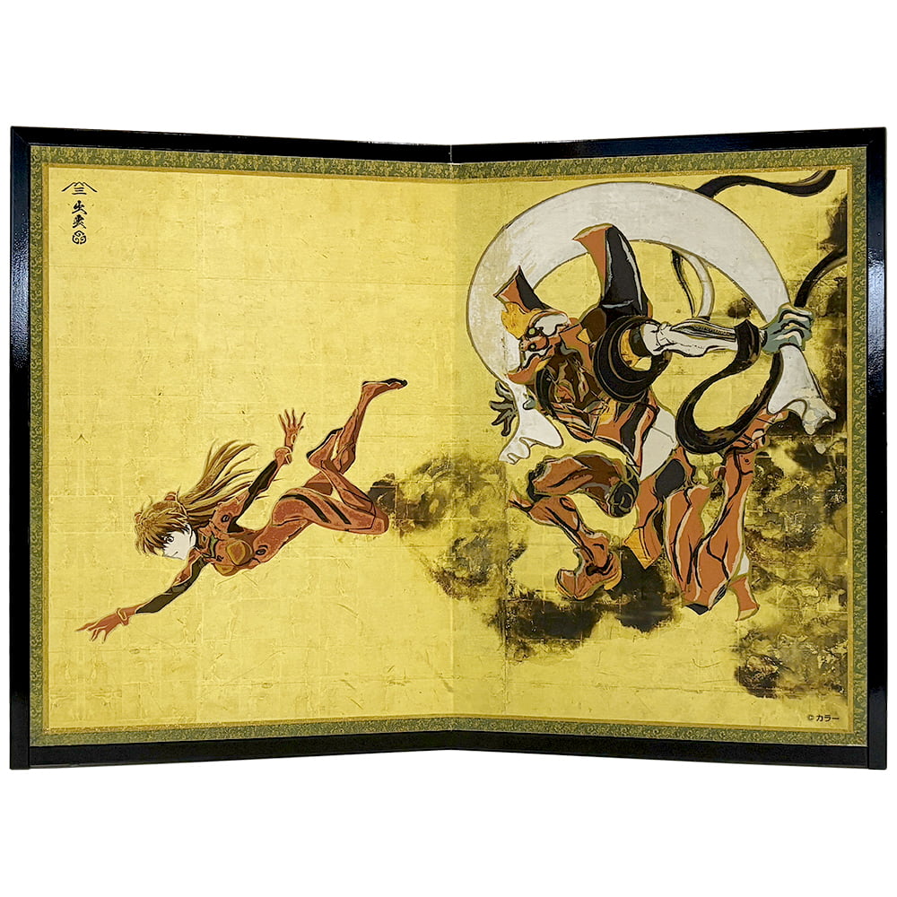 Evangelion x Ukiyoe - Folding Screen Fujin Unit 02 / Asuka