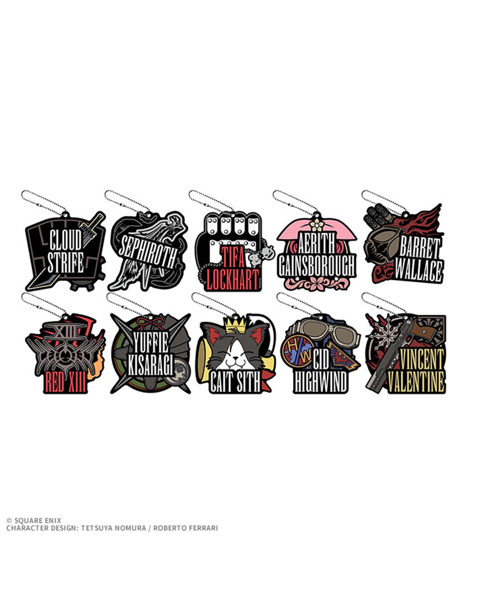 FINAL FANTASY VII REBIRTH COMMEMORATIVE KUJI - F PRIZE SET OF 10 RUBBER KEYCHAIN