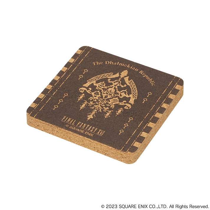 FINAL FANTASY XVI KUJI - NATIONAL EMBLEM CORK COASTER - (D) FULL SET 5 Pcs