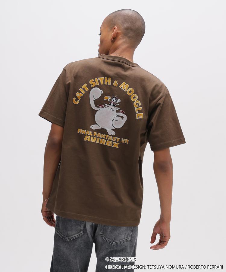 Final Fantasy VII Remake x Avirex Fashion Collection - Crew Neck T-Shirt Cait Sith & Moogle
