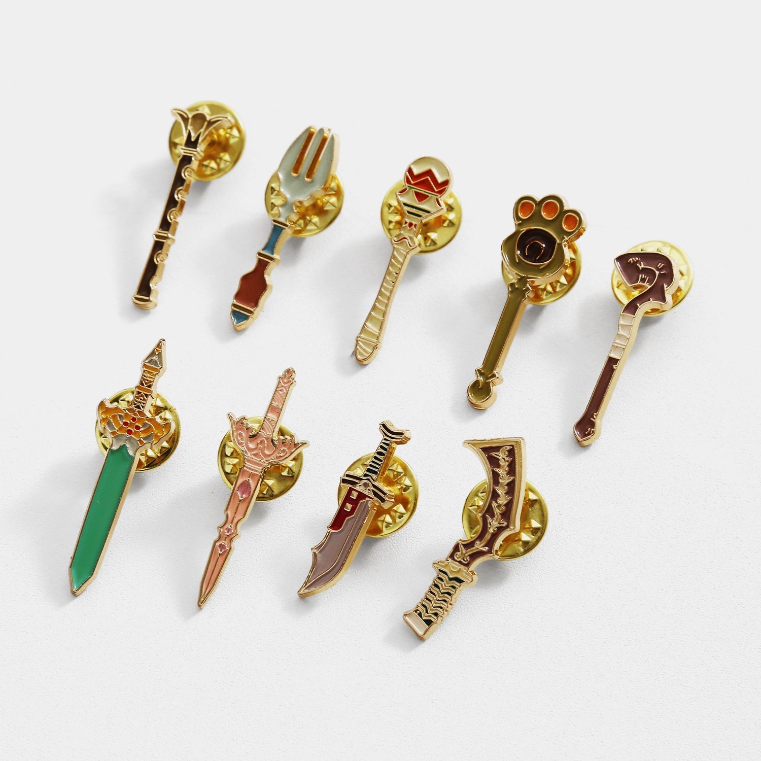 Final Fantasy IX x Daimaru Matsuzakaya Fashion Collection - Weapon Motif Pin Badge Complete Set of 9 Types