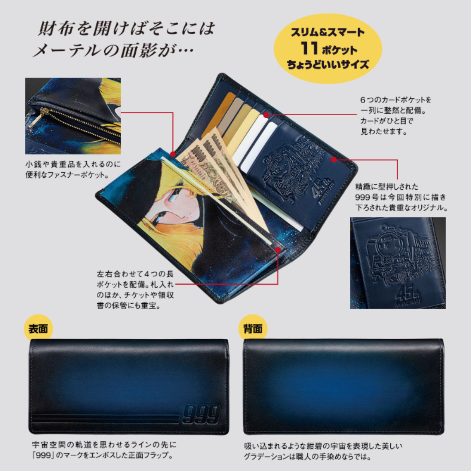 Galaxy Express 999 - 45th Anniversary Commemorative Maetel Gradient Leather Wallet