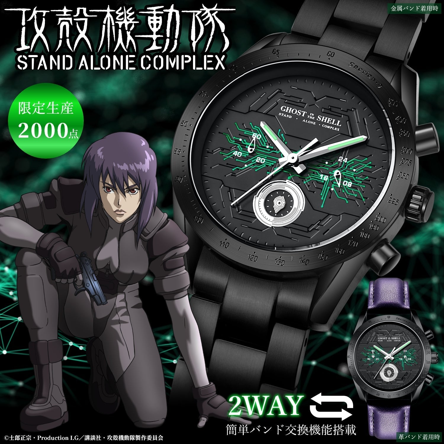 Ghost In The Shell: Stand Alone Complex - SAC Chronograph Watch Motoko Kusanagi Model