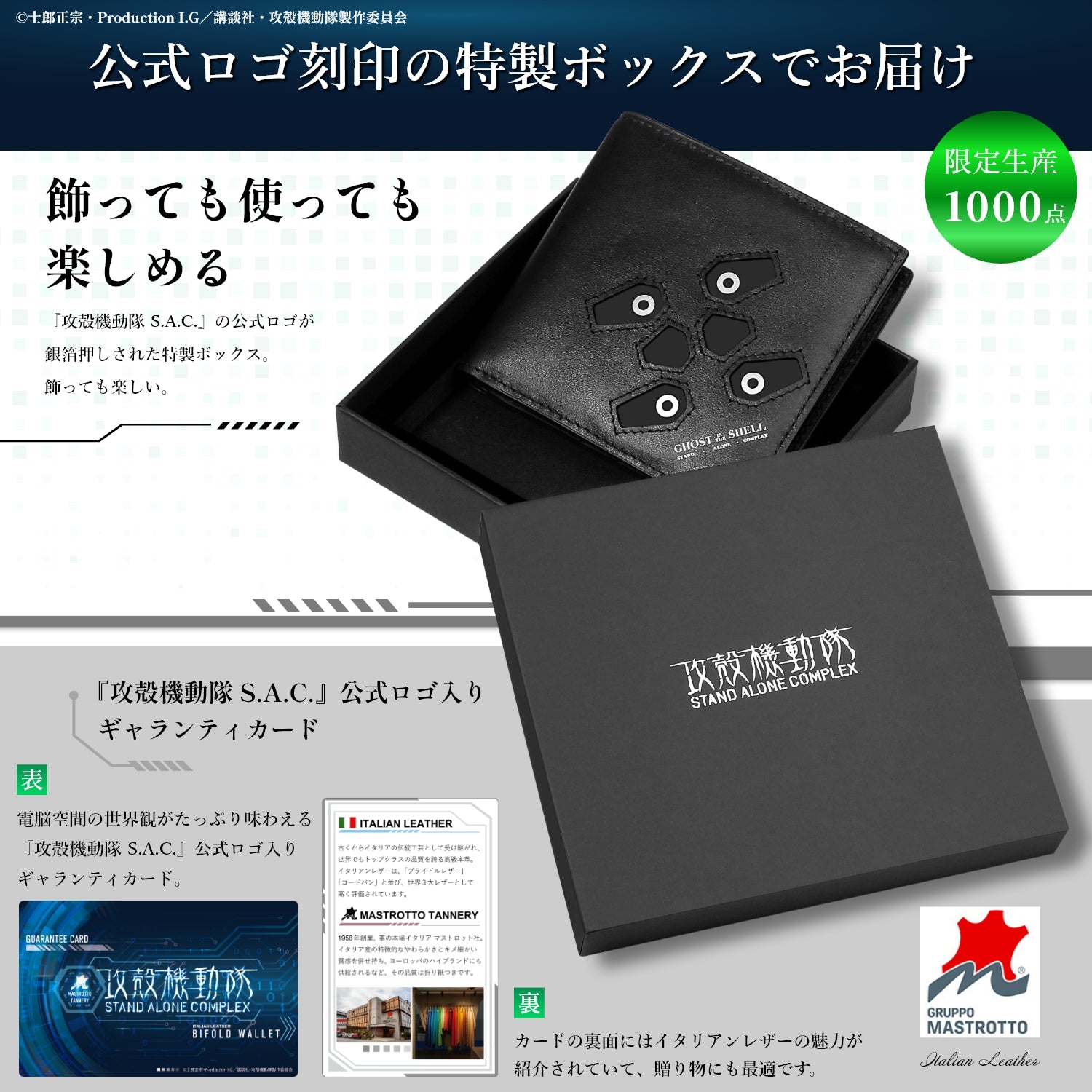 Ghost In The Shell: Stand Alone Complex - SAC Italian Leather Bi-fold Wallet