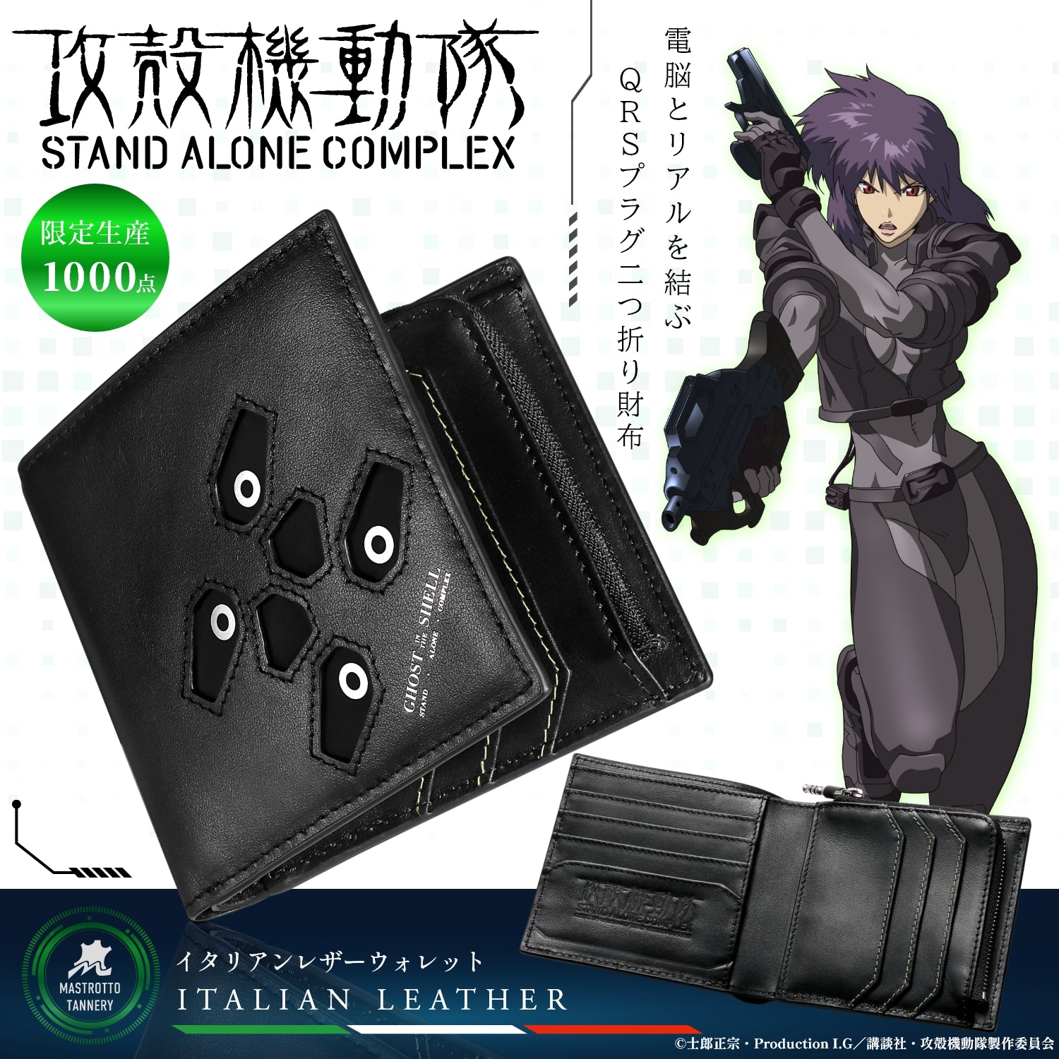 Ghost In The Shell: Stand Alone Complex - SAC Italian Leather Bi-fold Wallet