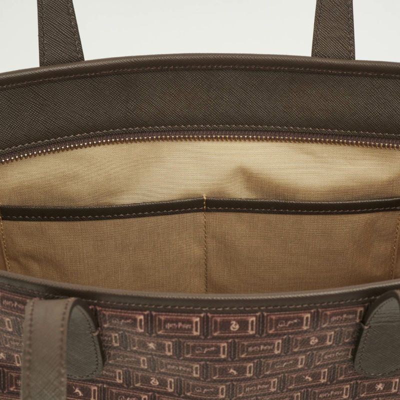 Harry Potter x Q-pot Collection - Hogwarts Chocolate Zip Tote Bag