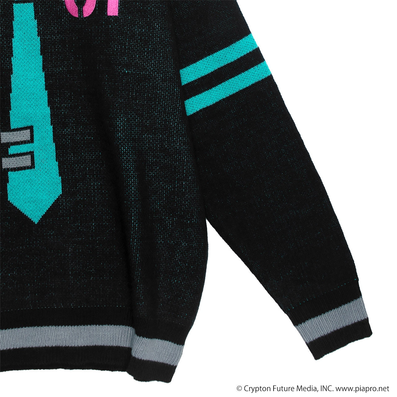 Hatsune Miku x Listen Flavor - Hatsune Miku V-Neck Knit Black