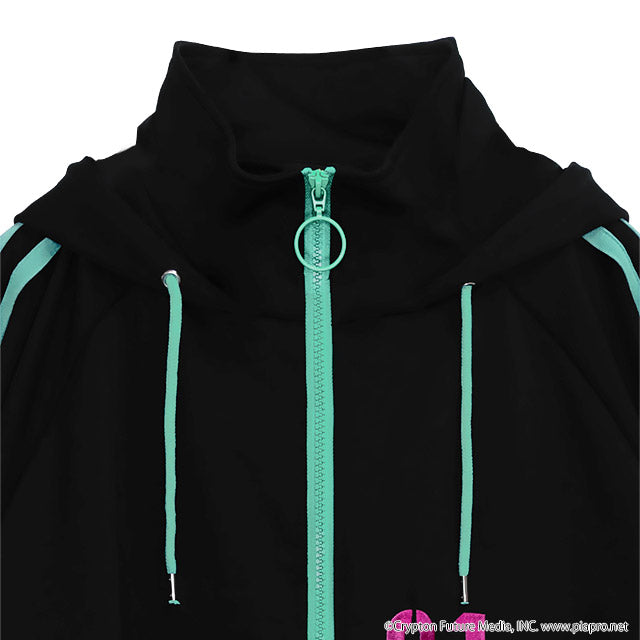 Hatsune Miku x Listen Flavor - Jersey Hoodie Black