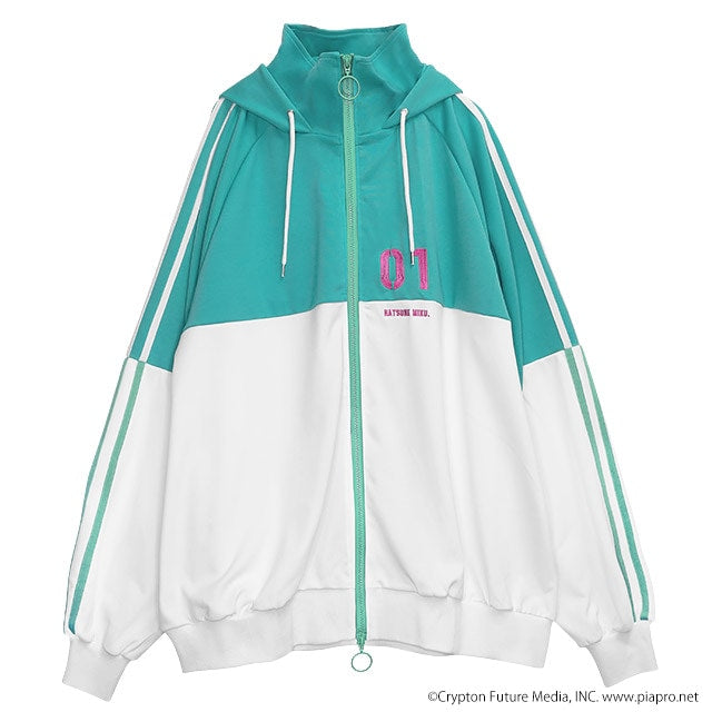 Hatsune Miku x Listen Flavor - Jersey Hoodie Emerald