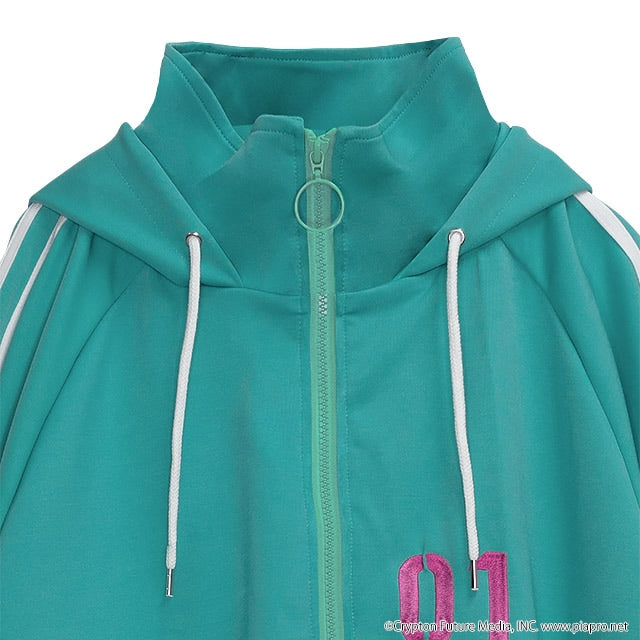 Hatsune Miku x Listen Flavor - Jersey Hoodie Emerald
