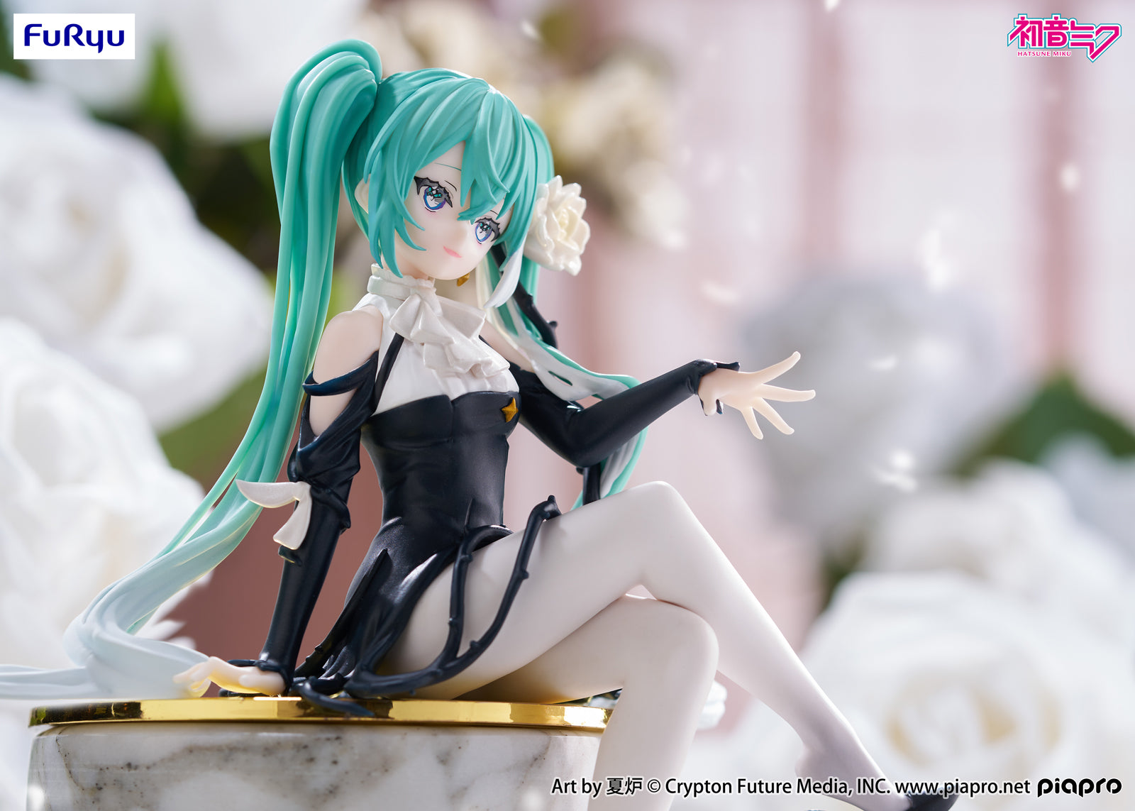 Hatsune Miku Noodle Stopper Figure - White Rose Ver.