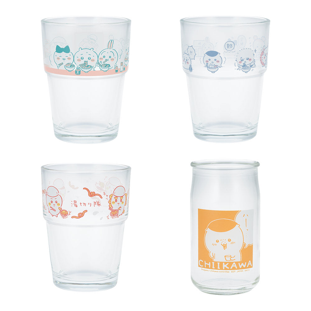 ICHIBAN KUJI CHIIKAWA RAMEN FOR EVERYONE - E PRIZE - COLD GLASS - COMPLETE SET OF 4 TYPES