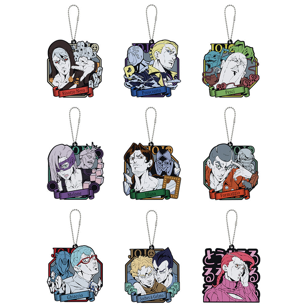 ICHIBAN KUJI JOJO'S BIZARRE ADVENTURE GOLDEN WIND HITMAN TEAM - K PRIZE RUBBER CHARM COMPLETE SET OF 9 TYPES