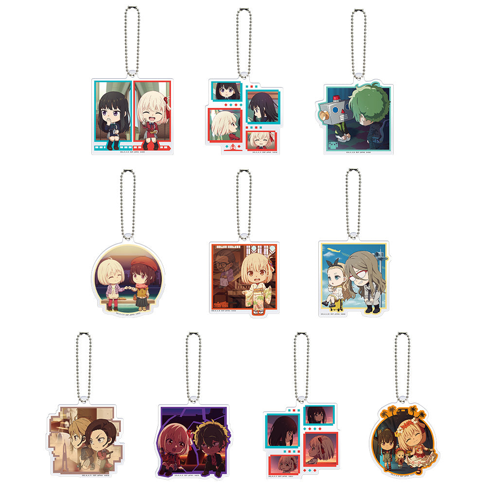 ICHIBAN KUJI LYCORIS RECOIL 3RD EDITION - H PRIZE ACRYLIC CHARM COMPLETE SET OF 10 TYPES