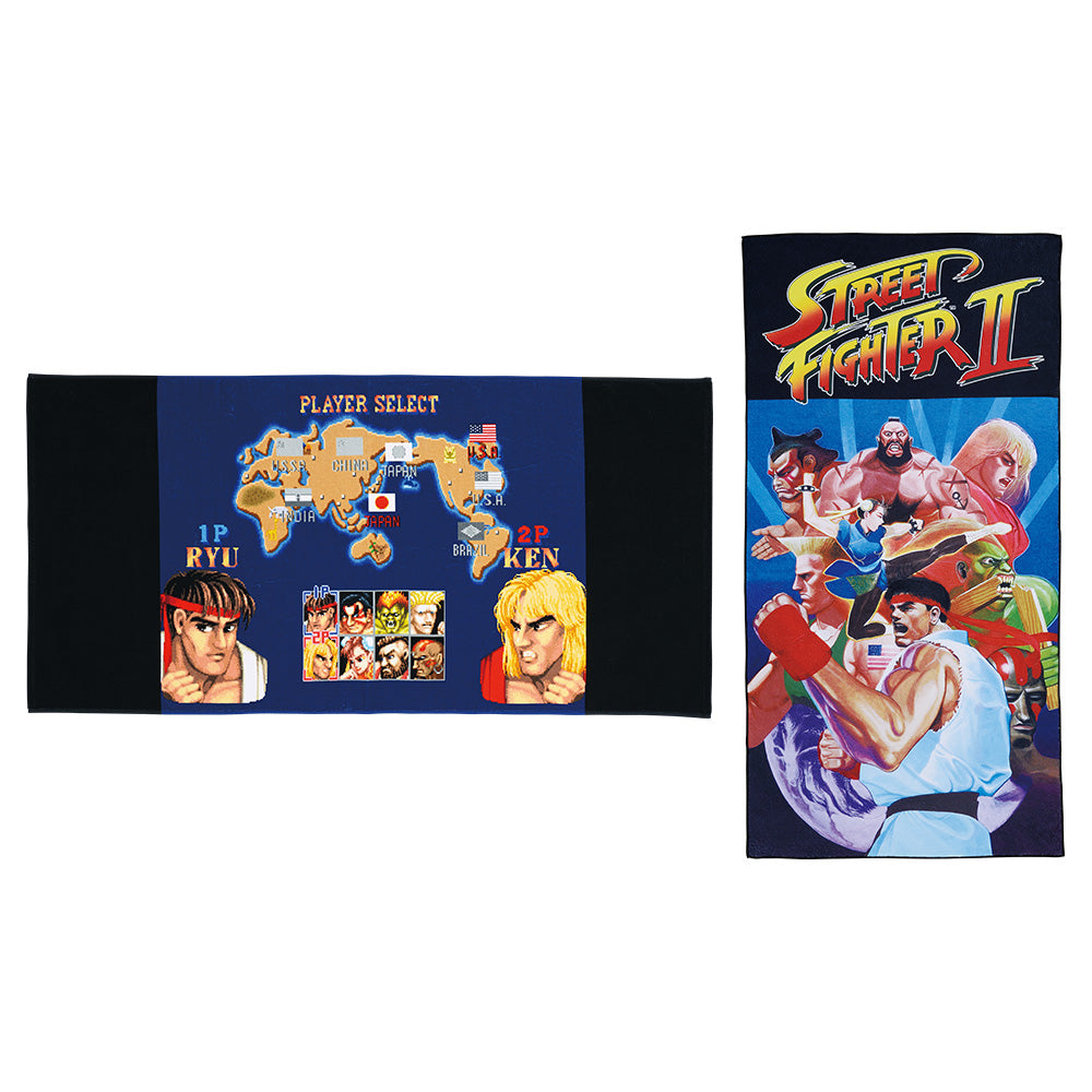ICHIBAN KUJI STREET FIGHTER - C PRIZE BIG SIZE TOWEL COMPLETE SET OF 2 TYPES