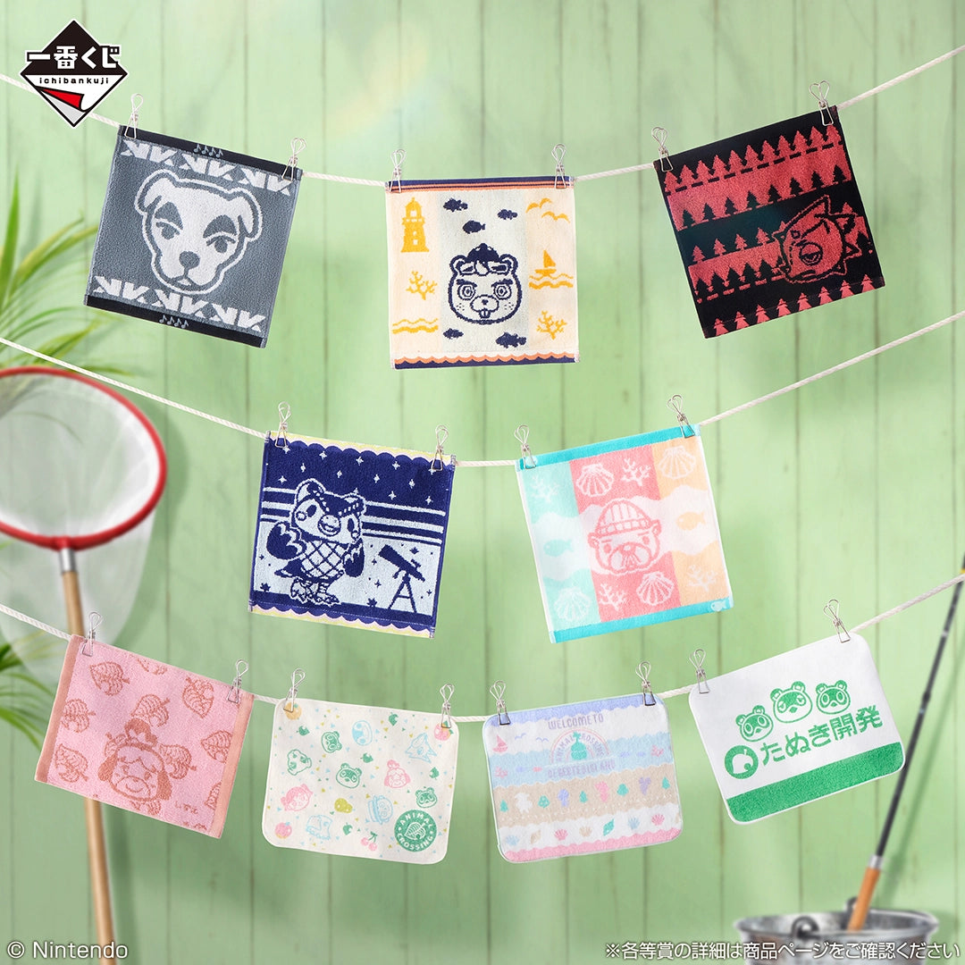 Ichiban Kuji Animal Crossing: Welcome Back! Happy Memories - G Prize Hand Towel Complete Set of 9 Types