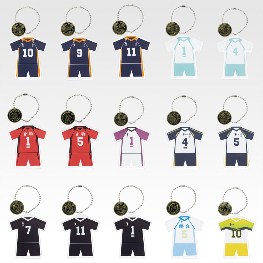 Ichiban Kuji Haikyu!! Road to the Nationals - F Prize Acrylic Charm with School Icon Button Complete Set of 15 Types