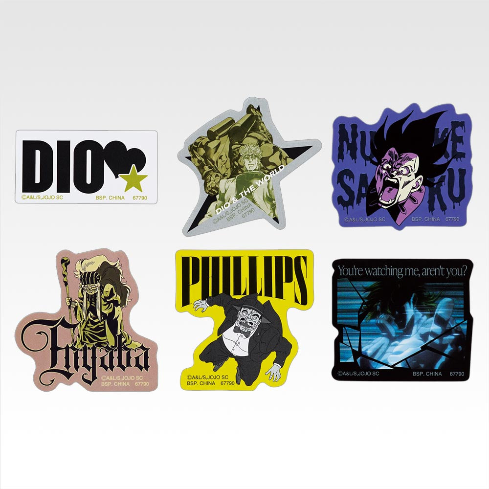 Ichiban Kuji Jojo's Bizarre Adventure Stardust Crusaders Stand Rush! - K Prize Sticker Collection Complete Set of 10 Types