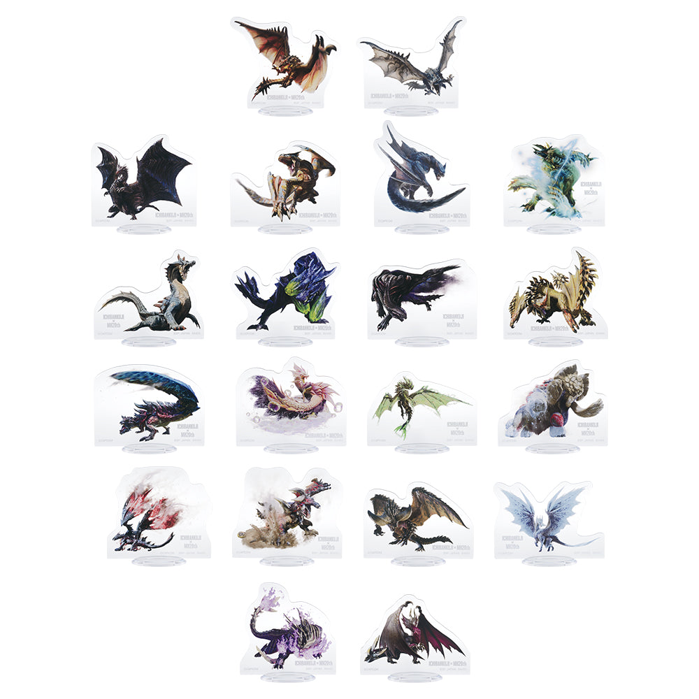Ichiban Kuji Monster Hunter 20th Anniversary - G Prize Acrylic Stand Main Monsters of All Time Complete Set of 20 Types