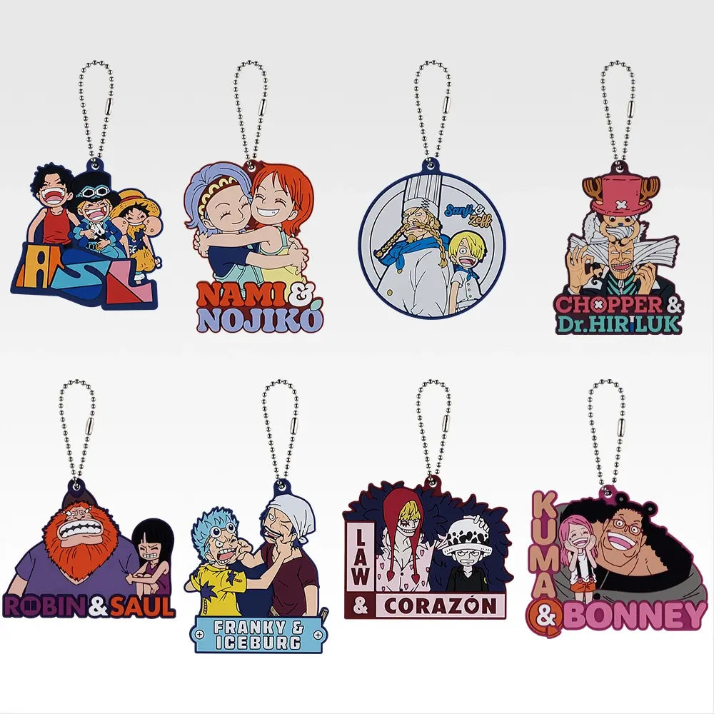 Ichiban Kuji One Piece Dramatic Memories - I Prize Rubber Keychains Complete Set of 8 Types
