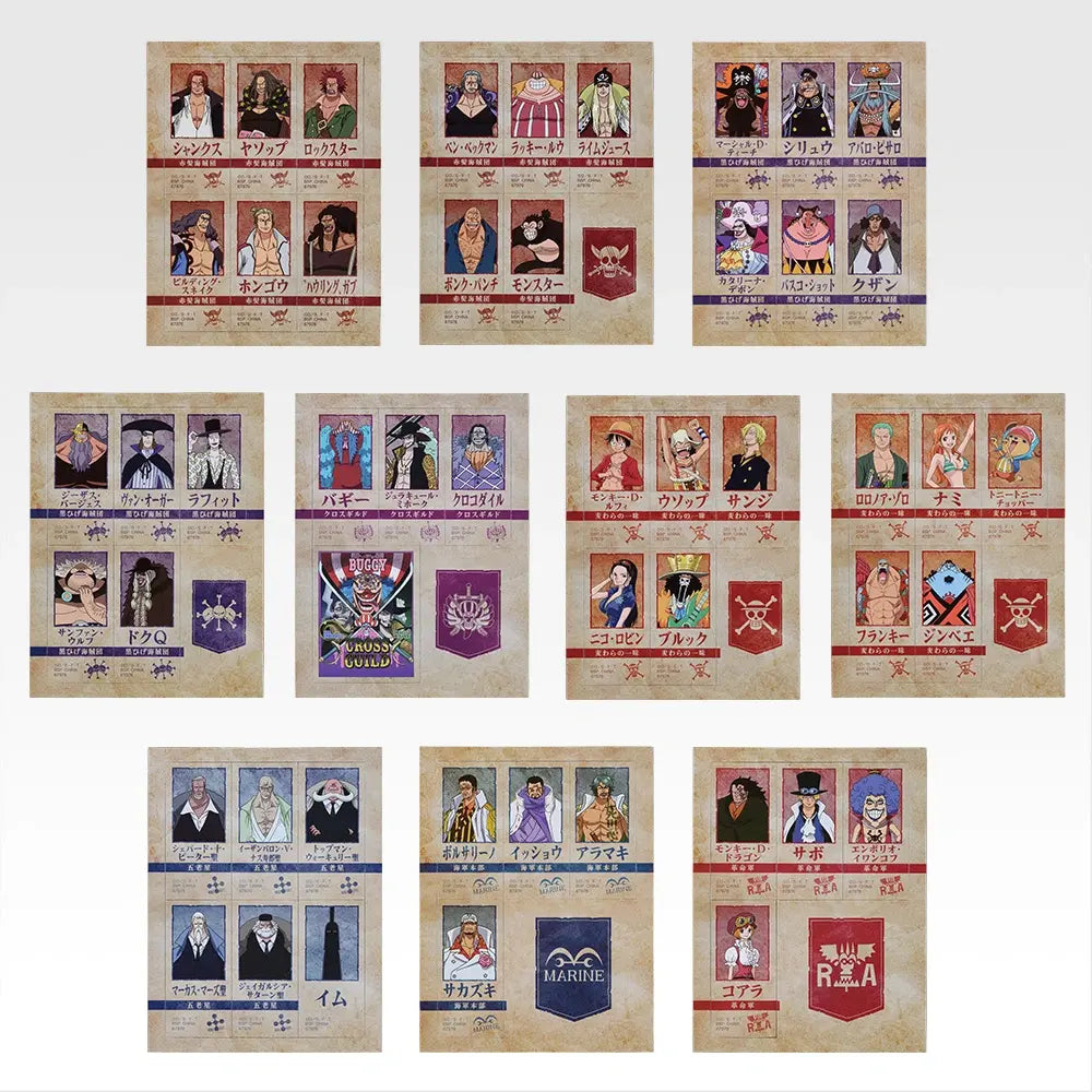 Ichiban Kuji One Piece Red Haired Pirates - I Prize Decorative Magnet Complete Set Of 10 Types