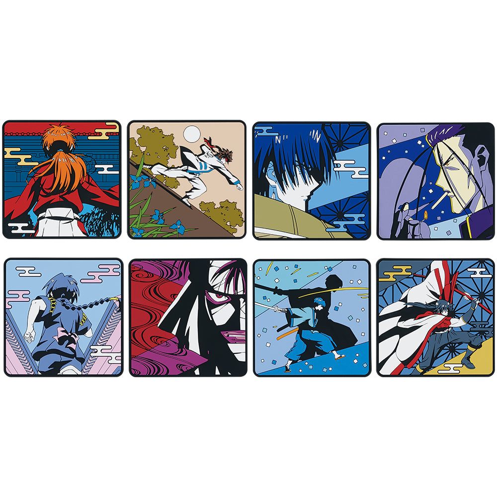 Ichiban Kuji Rurouni Kenshin Meiji Swordsman Romantic Story Kyoto Uprising - E Prize Rubber Coaster Complete Set of 8 Types