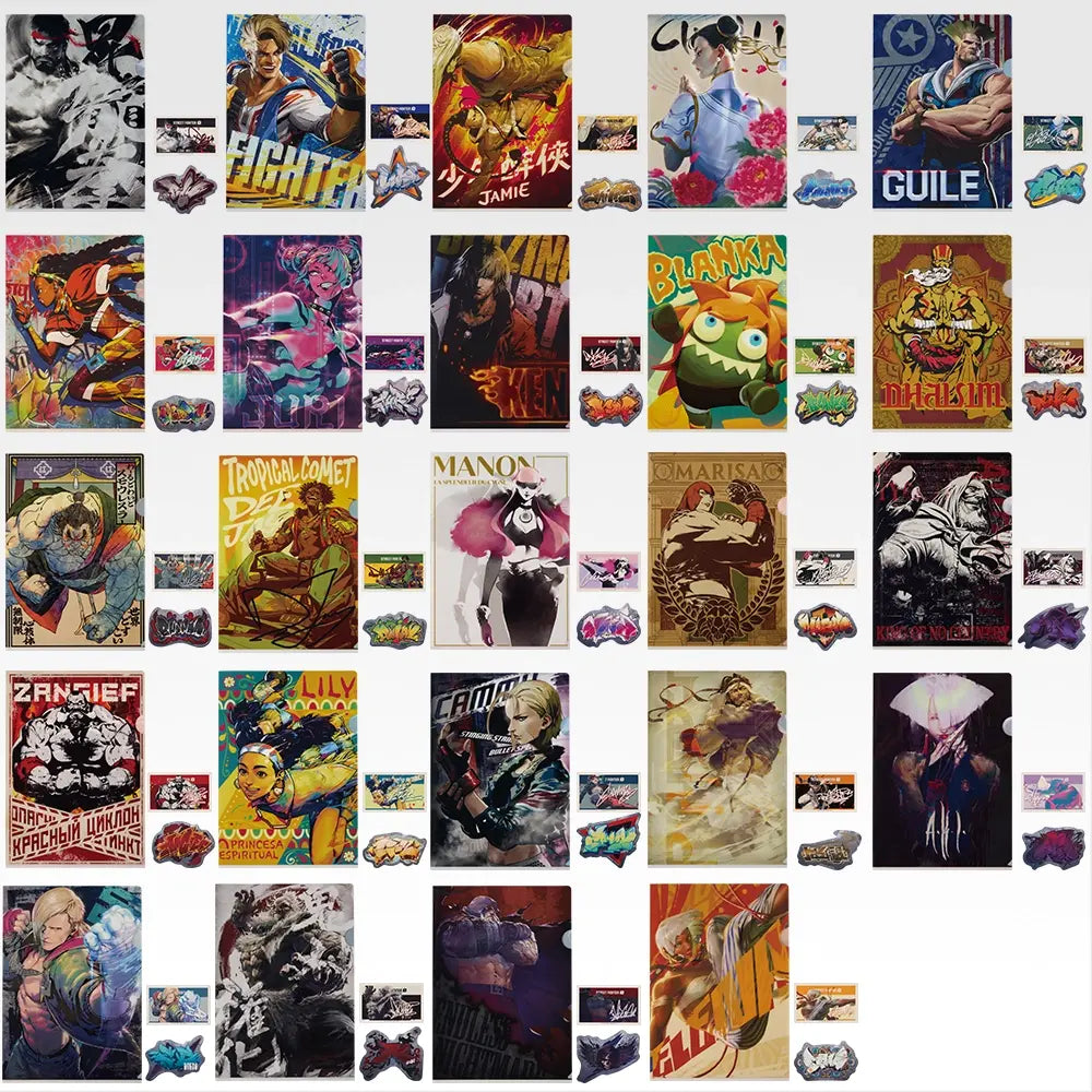 Ichiban Kuji Street Fighter 6 - H Prize Clear File & Sticker Complete Set of 24 Types