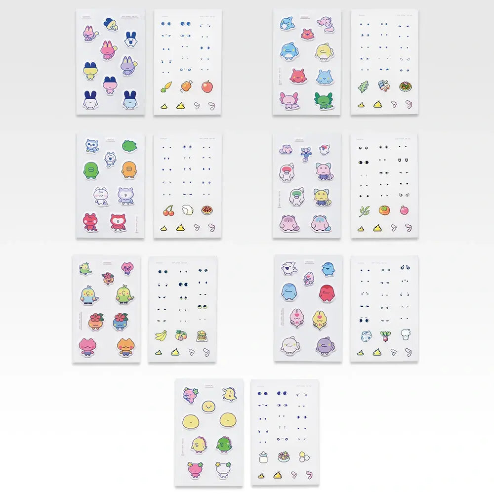 Ichiban Kuji Tamagotchi Spinning Discovery! Tamagotchi Paradise - I Prize Breed & Decorate Stickers Complete Set of 7 Types