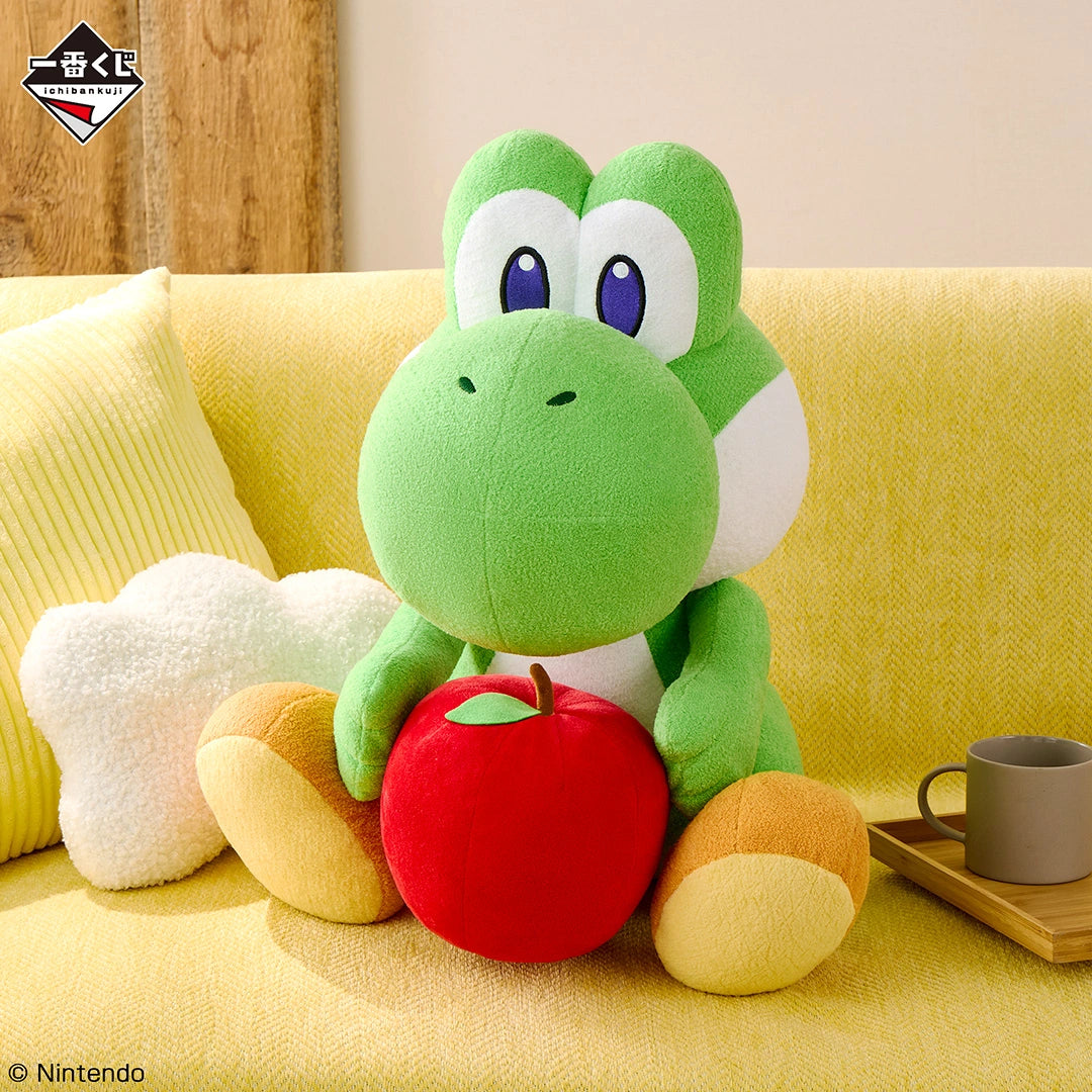 Ichiban Kuji The Super Mario with YOSHI - A Prize Yoshi Plush Toy With Apple